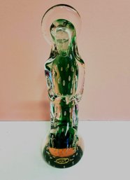 Vintage1970s  Arte Murano ICET Glass Praying Madonna Halo Figurine  Venezuela