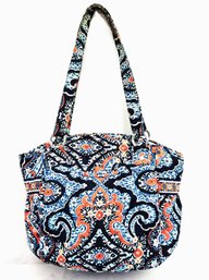 Vintage Vera Bradley Quilted Blue & Orange Marrakesh Pattern Shoulder Bag