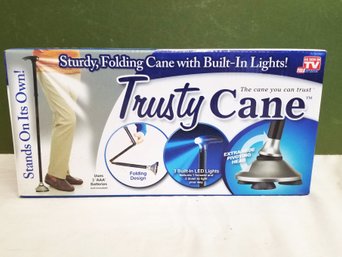 NEW Trusty Cane Black- Folding Design Stands On Its' Own - Factory Sealed