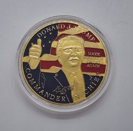 President Trump Commerative Coin In Protective Case