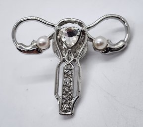 Woman Power Uterus Pin With Faux Gems