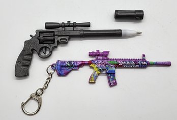 Gun Pen & Keychain Lot