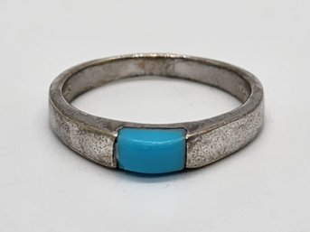 Vintage Sterling Silver Ring With Blue Stone