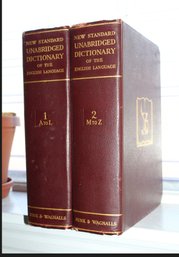 Vintage 1940s New Standard Funk & Wagnalls Unbridged Dictionary Of The English Language (2 Volumes)
