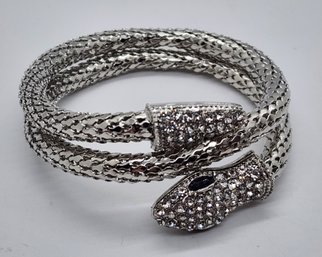 Cool Snake Bracelet With Crystal Head & Tail