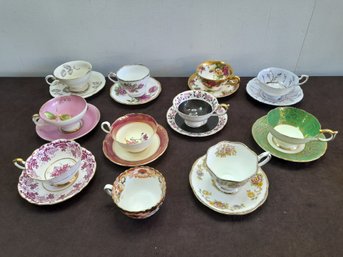 Mixed Teacup And Saucer Lot With Stand