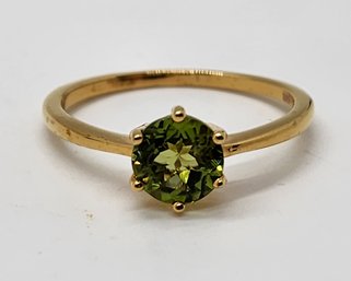 Premium Peridot Ring In Yellow Gold Over Sterling