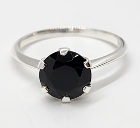Black Spinel Ring In Sterling Silver