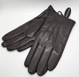 Excelled Brown Lamb Leather & Cashmere Men's Gloves