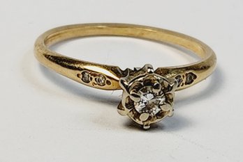 Vintage 14k Yellow Gold Diamond Engagement Ring (tested)