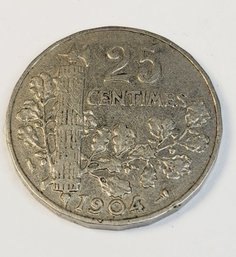 1904 .......25 Centimes Antique Coin From France