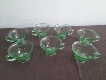 Vintage Green Glass Mugs