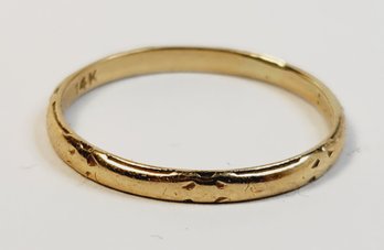 14k Yellow Gold Wedding Band Ring