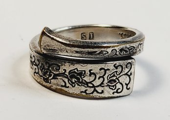 Vintage Flower Fillagree Design Spoon Ring