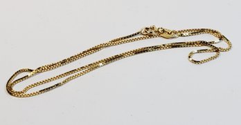 14k Italian Yellow Gold Box Link Necklace