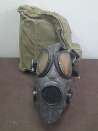 Vintage Military Gas Mask With Bag