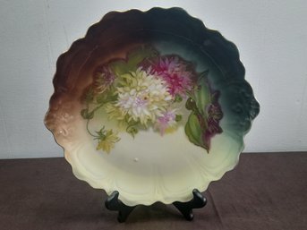 Scalloped Edge Floral Round Platter