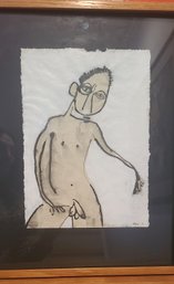 Abstract Nude Male Figure Signed Ali