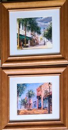 Pair Of Watercolors Of St. Augustine, FL Signed Charles Dickinson