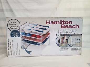 New Hamilton Beach Quick Dry 4 Shelf Garment Drying Station With Fan Dry