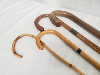 Four Vintage Wood Walking Sticks, Canes