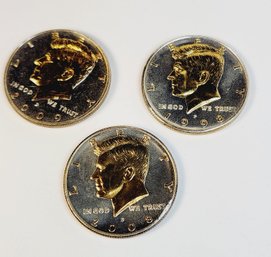 3 Two Tone Uncirculated Kennedy Half Dollars Encapsulated