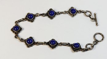 RARE ........Vintage Sterling Silver Lapis Bracelet