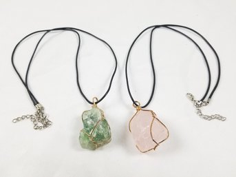 Raw Fluorite Pendants 1 1/2 Stones