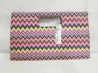 Giannini Multi-colored Chevron Print Clutch New #2