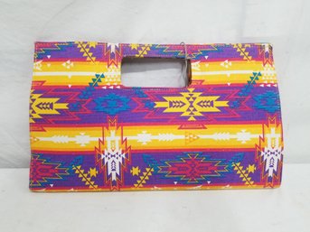 Giannini Multi-colored Chevron Print Clutch New #3