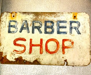 Old Wooden Double Sided Barber Shop Sign