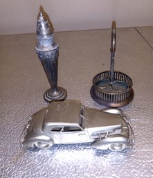 Lot Of Metal Ware Including Solid Pewter Car