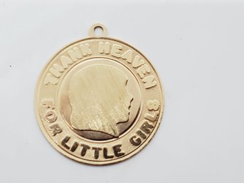 Vintage 1960s 14K Yellow Gold Thank Heaven For Little Girls Engraved Charm 2.1 Dwt (Bag B)