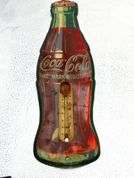 Old Metal Coca Cola Thermometer Advertising Sign