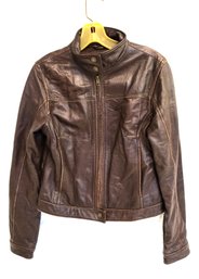 American Eagle Outfitters Brown Soft Leather Jacket Size Small