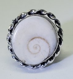 Silver Plated Size 5.5 Shiva Eye Shell Ring