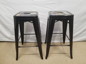 Pair Of 27' Metal Counter Height Stools