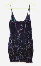 Juniors Sparkly Sequin WINDSOR Spaghetti Strap Mini Party Dress Size Medium