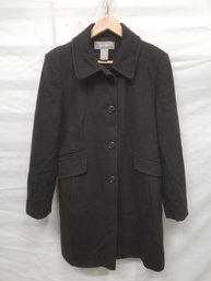 Lord & Taylor Women's Wool Button Down Peacoat - Size 8