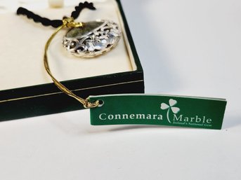 Connemara Irish Marble Celtic Pendant Necklace From Dublin Ireland In Case