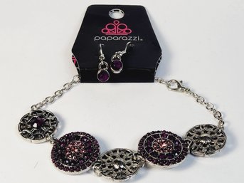 New Purple Stone Necklace And Earring Set