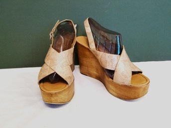 Women's ALDO 'Ezera' Skakeskin Print Crisscross Platform Wedge Sandals Size 8.5'