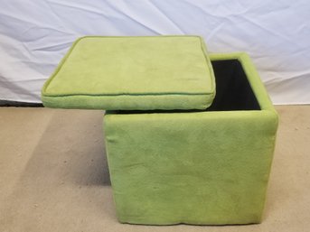 Small Green Square Storage Ottoman Footrest