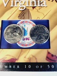 VIRGINIA 2000 P & D UNCIRCULATED State Quarter Set #10 Of 50  With Info / History