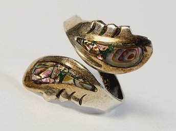 Vintage Wrap Around Ring ABALONE Inlay