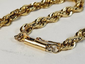 14k Yellow Gold Thick Spiral Rope Link Bracelet