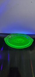 Vintage Uranium Glass Platter