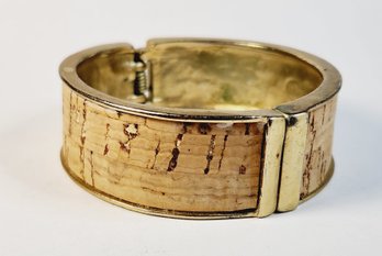 Vintage Gold Tone Hinged Cuff Bracelet