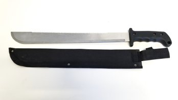 Stainless Steel 18' Machete With Sheath And Strap