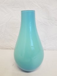 Nantucket Home Turquoise Glass Vase With Lime Green Interior